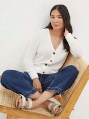 FatFace Lila White Cotton Cardigan - Image 3 of 5