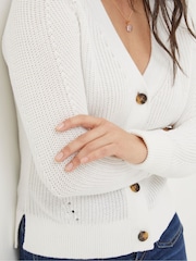 FatFace Lila White Cotton Cardigan - Image 4 of 5