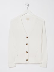 FatFace Lila White Cotton Cardigan - Image 5 of 5