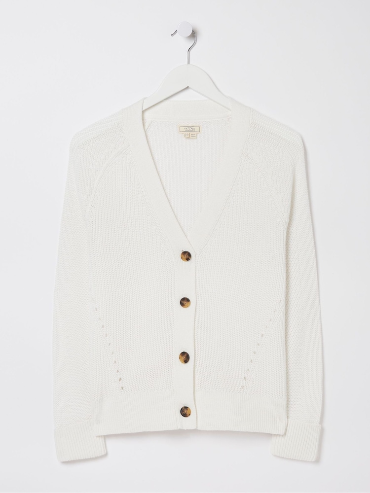 FatFace Lila White Cotton Cardigan - Image 5 of 5