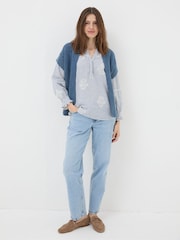 FatFace Blue Eden Knitted Cardigan - Image 1 of 5