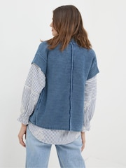 FatFace Blue Eden Knitted Cardigan - Image 2 of 5