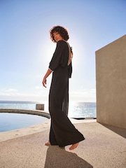 FatFace Selene Black Beach Jumpsuit - Image 1 of 6