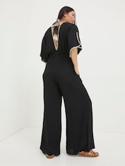 FatFace Selene Black Beach Jumpsuit - Image 3 of 6