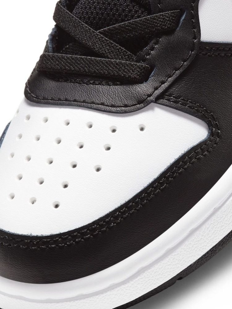 Nike White/Black/Pink Junior Court Borough Mid Trainers - Image 7 of 8