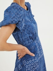 FatFace Blue Angie Patchwork Midi Dress - Image 4 of 6