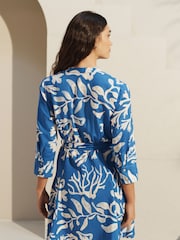 Blue Belted Mini Shirt Dress - Image 3 of 6