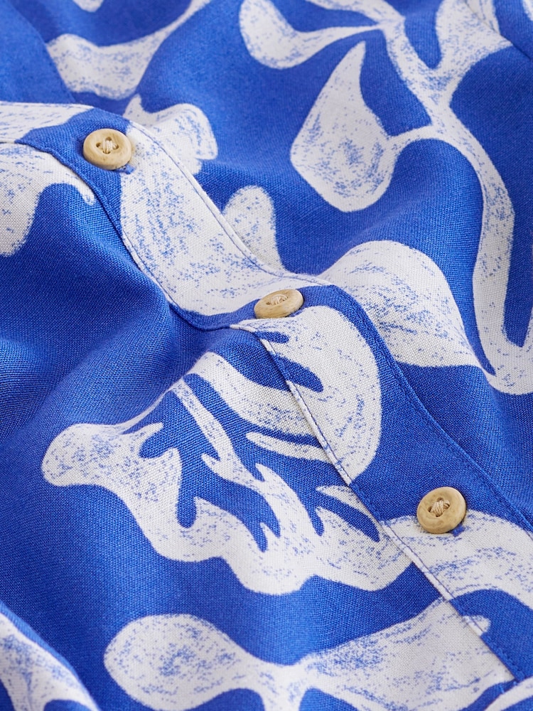Blue Belted Mini Shirt Dress - Image 6 of 6