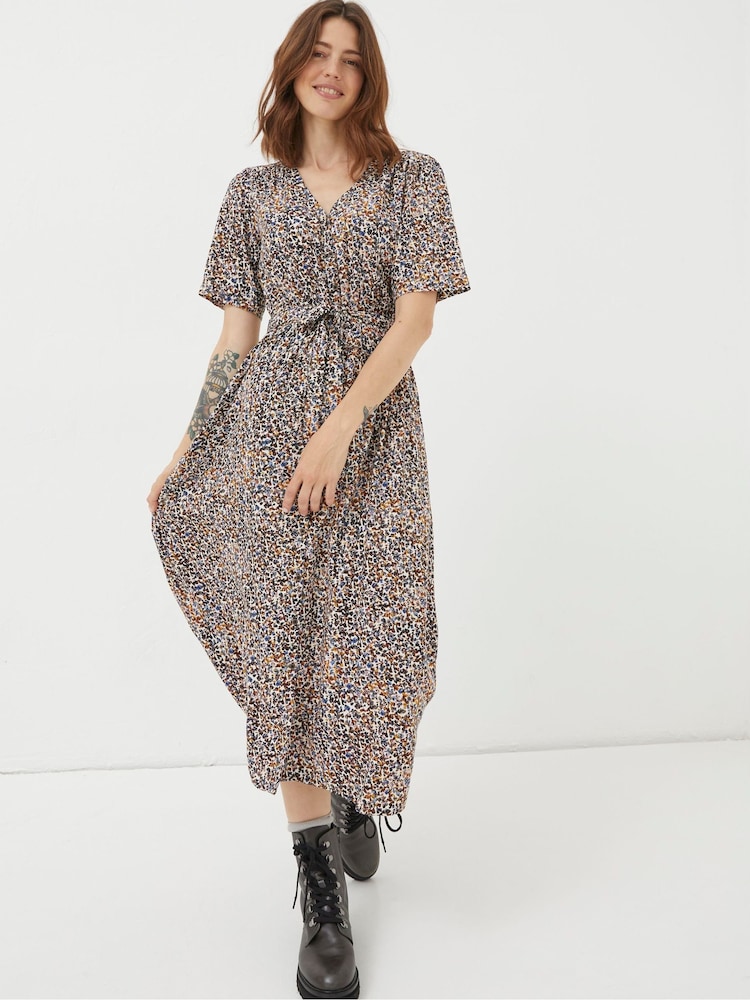 FatFace Multi Dappled Spot Midi Dress - Image 1 of 6 FatFace Multi Dappled Spot Midi Dress - Image 1 of 6