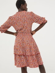 FatFace Red Gradient Floral Jersey Dress - Image 2 of 5