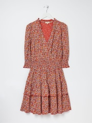 FatFace Red Gradient Floral Jersey Dress - Image 5 of 5