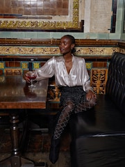FatFace Silver Eloise Metallic Blouse - Image 2 of 7