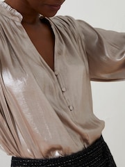 FatFace Silver Eloise Metallic Blouse - Image 5 of 7