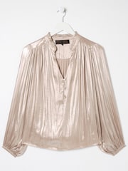 FatFace Silver Eloise Metallic Blouse - Image 7 of 7