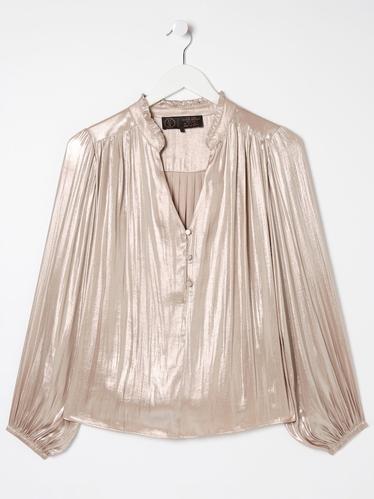 FatFace Silver Eloise Metallic Blouse - Image 7 of 7
