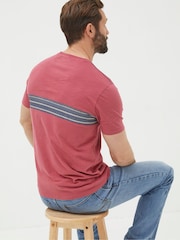 FatFace Pink Chest Stripe Badge T-Shirt - Image 2 of 5