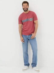 FatFace Pink Chest Stripe Badge T-Shirt - Image 3 of 5