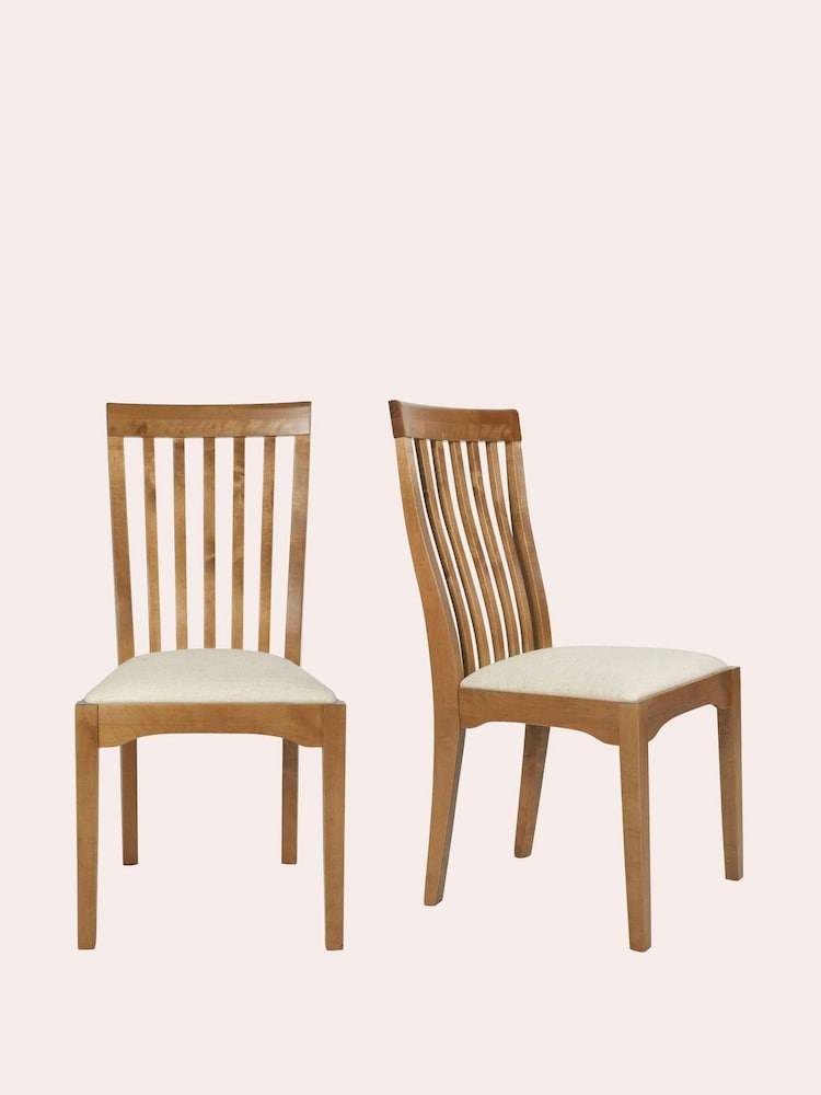 Laura Ashley Set of 2 Honey Gold Garrat Dining Chairs - Image 2 of 5