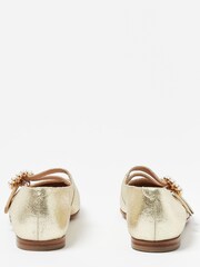 Oliver Bonas Gold Pearl Buckle Mary Jane Shoes - Image 2 of 5
