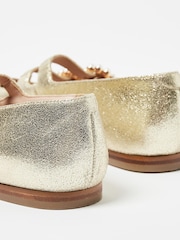 Oliver Bonas Gold Pearl Buckle Mary Jane Shoes - Image 5 of 5
