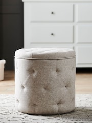 Wool Blend Natural Stone Hartford Upholstered Storage Footstool - Image 1 of 6