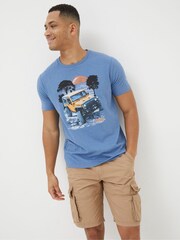 FatFace Blue Jeep Photo T-Shirt - Image 1 of 4