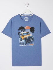 FatFace Blue Jeep Photo T-Shirt - Image 4 of 4