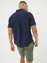 FatFace Bugle Navy Blue Linen Cotton Shirt - Image 5 of 7