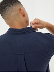 FatFace Bugle Navy Blue Linen Cotton Shirt - Image 6 of 7