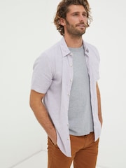 FatFace Bugle Purple Micro Stripe Shirt - Image 1 of 5