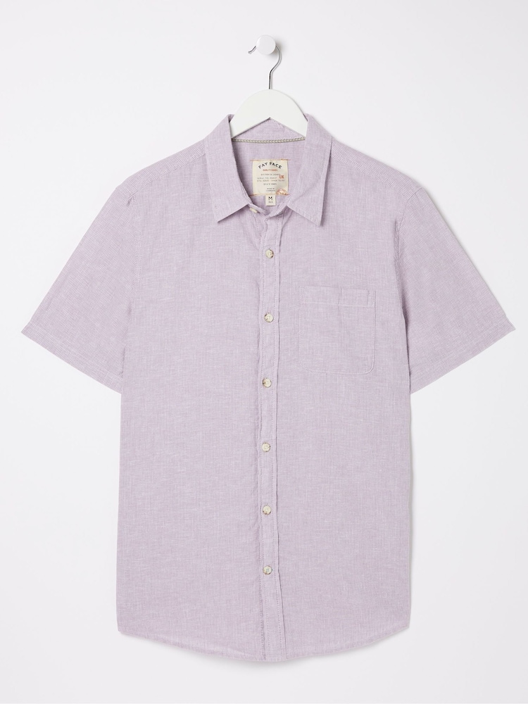 FatFace Bugle Purple Micro Stripe Shirt - Image 5 of 5