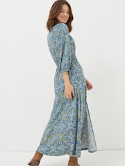 FatFace Blue Rene Aztec Texture Midi Dress - Image 2 of 7