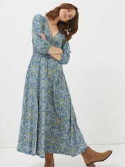 FatFace Blue Rene Aztec Texture Midi Dress - Image 3 of 7