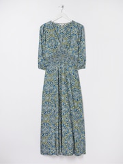 FatFace Blue Rene Aztec Texture Midi Dress - Image 7 of 7