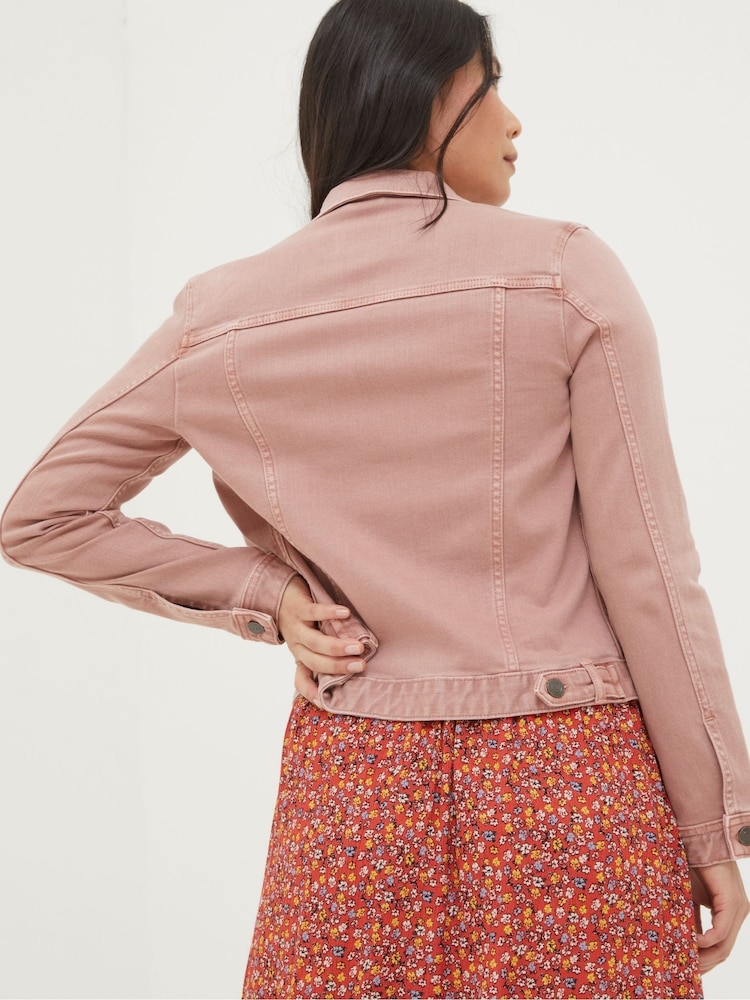 FatFace Tasha Pink Denim Jacket - Image 2 of 5 FatFace Tasha Pink Denim Jacket - Image 2 of 5