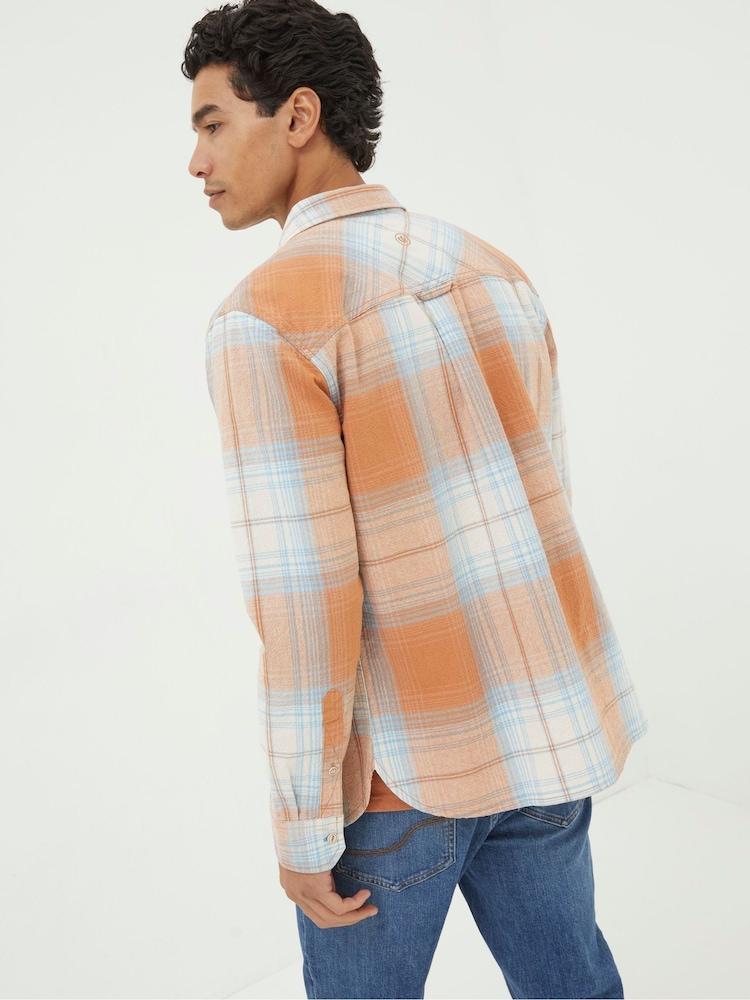 FatFace Burland Orange Ombre Check Shirt - Image 2 of 6