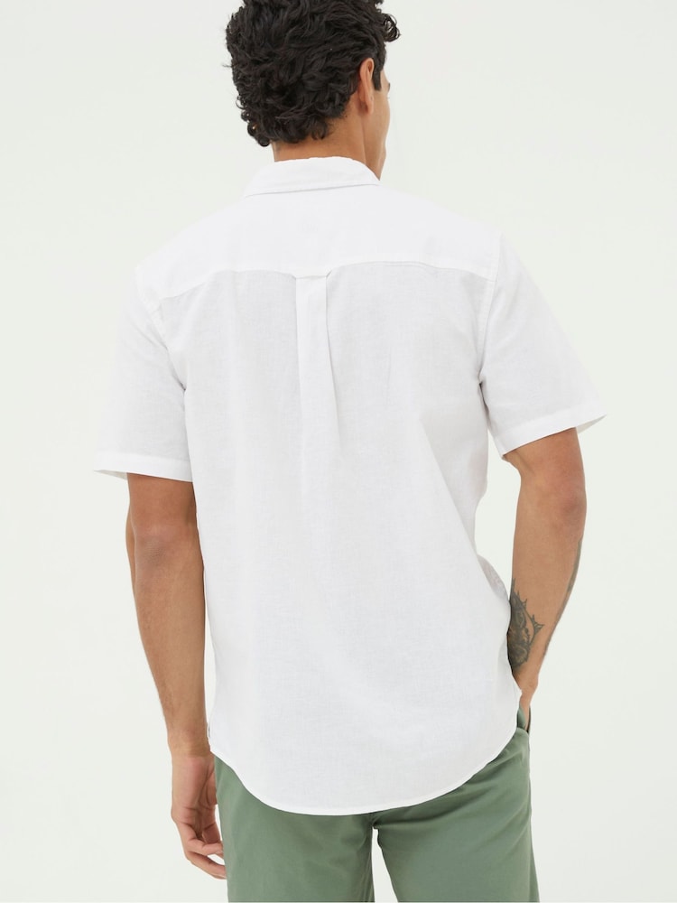 FatFace Bugle White Linen Cotton Shirt - Image 2 of 5