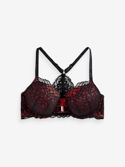 Lipsy Black/Red DD+ Pad Plunge Triple Boost Bra - Image 5 of 5