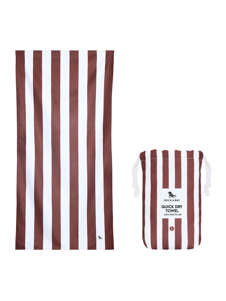 Dock & Bay Bermuda Brown Quick Dry Beach Towel - Image 5 of 5 Dock & Bay Bermuda Brown Quick Dry Beach Towel - Image 5 of 5