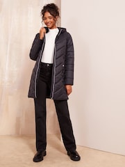 Friends Like These Black Petite Mid Length Quilted Jacket - Image 2 of 4