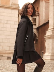 Friends Like These Black Bonded Aviator Style Jacket - Image 2 of 6