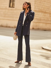 Friends Like These Navy Blue Double Breasted Peacoat - Image 4 of 5