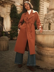 Friends Like These Camel Belted Wrap Coat - Image 1 of 5