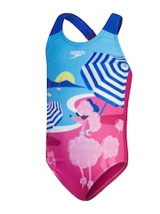 Speedo Pink Girls Digital Printed Swimsuit - Image 1 of 5