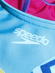 Speedo Pink Girls Digital Printed Swimsuit - Image 4 of 5