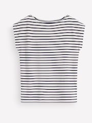 Κρεμ - Boden Supersoft T-Shirt με λαιμόκοψη - Εικόνα 4 από 4