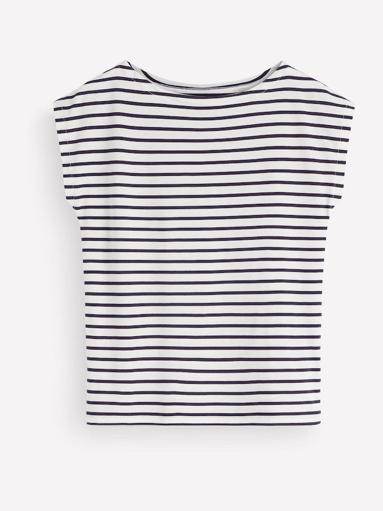 Κρεμ - Boden Supersoft T-Shirt με λαιμόκοψη - Εικόνα 4 από 4