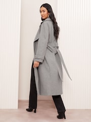 Friends Like These Grey Petite Belted Wrap Coat - Image 5 of 5