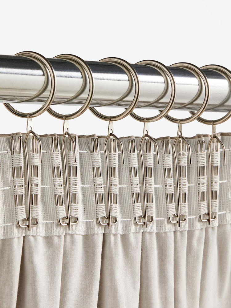 Brushed Silver 20 Pack of Pencil Pleat Curtain Hooks - Image 1 of 4