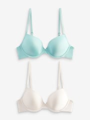 Grün/Cream - Leicht wattierte, glättende T-Shirt-BHs mit tiefem Ausschnitt im 2er-Pack - Bild 6 von 8